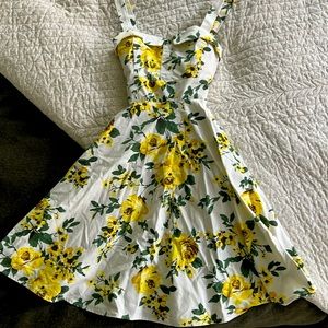 Boutique Spring Yellow and Green Floral Dress